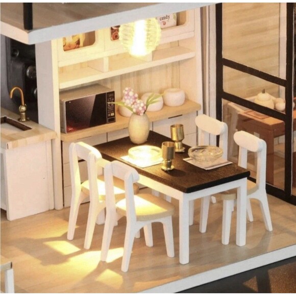 DIY Miniature Loft Apartment Dollhouse Kit 1:24 LED Crafty Christmas Gift NEW - Picture 4 of 12